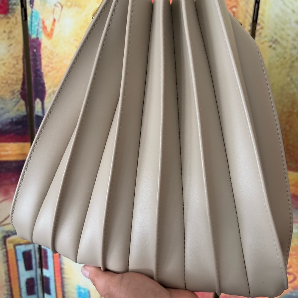Anthropologie/ Melie Bianco Pleated Shoulder Bag in Taupe
